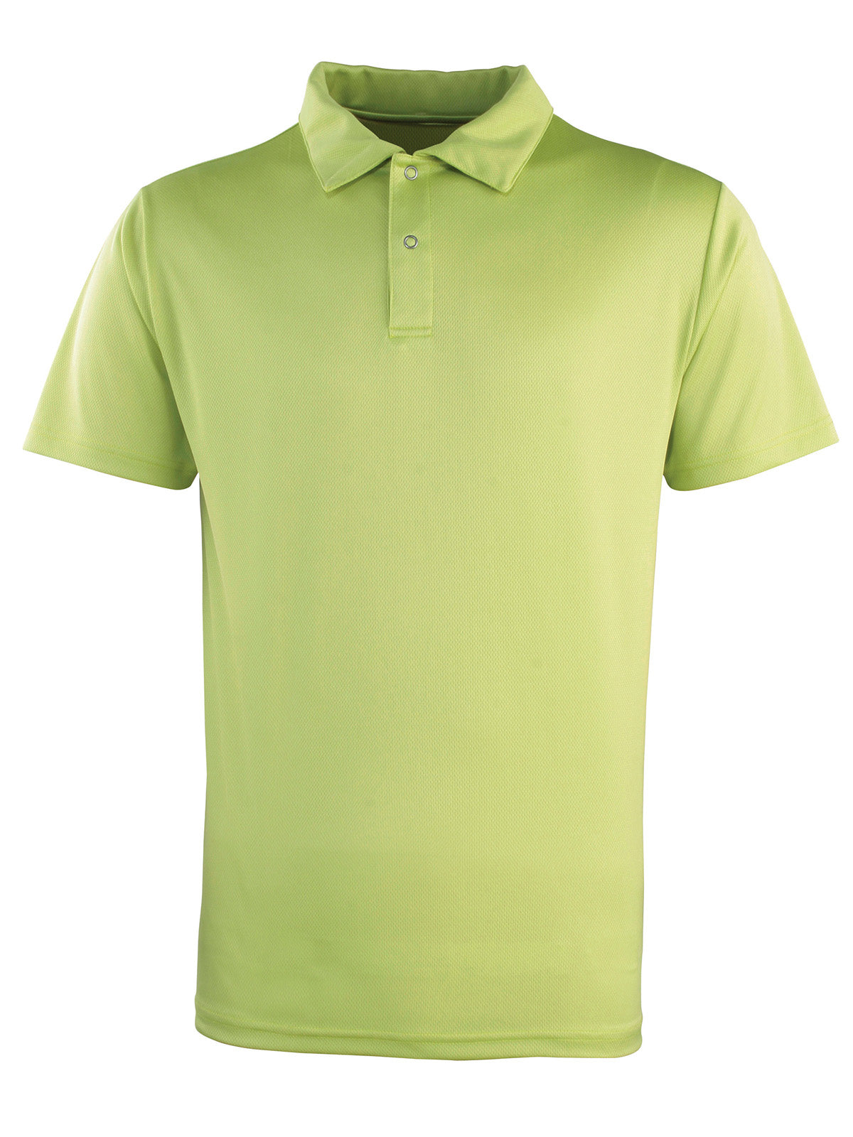 Photo of Premier Coolchecker Studded Polo in Lime, front view