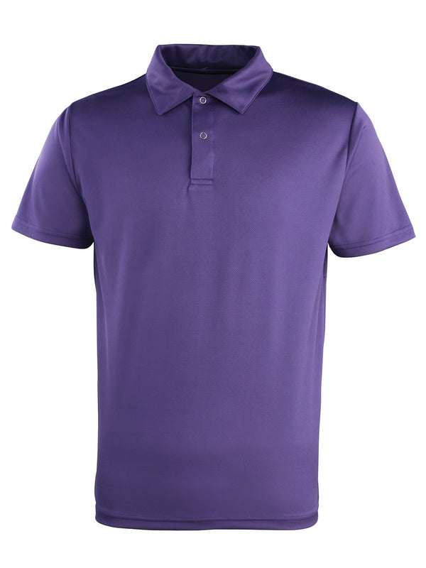 Photo of Premier Coolchecker Studded Polo in Purple, front view
