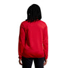 Photo of model wearing Canterbury Womens Club 1/4 Zip Mid Layer Training Top in Red, back view