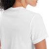 Model wearing Canterbury Canterbury Club Dry Tee Female in White, back shoulder detail