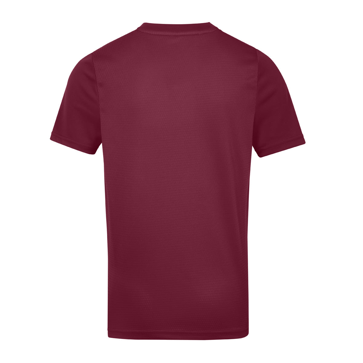 Photo of the Canterbury Club Dry Tee Junior in Maroon, photograped from rear