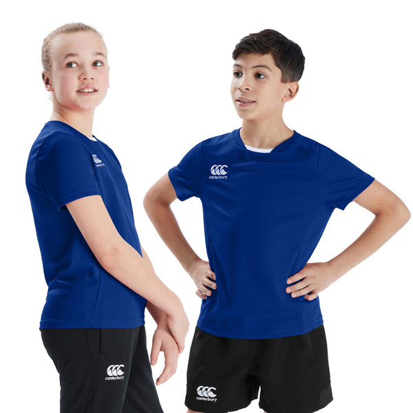 Photo of models wearing the Canterbury Club Dry Tee Junior in Blue