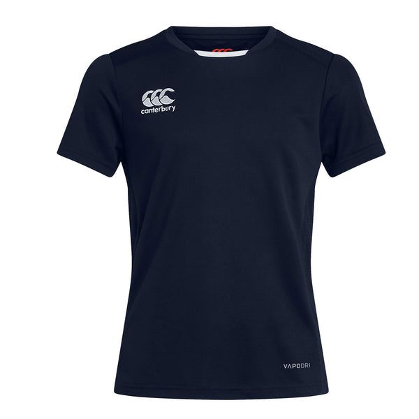 Photo of the Canterbury Club Dry Tee Junior Navy, photographed from front