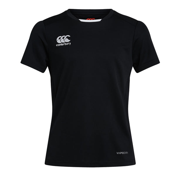 Photo of the Canterbury Club Dry Tee Junior in Black, front view