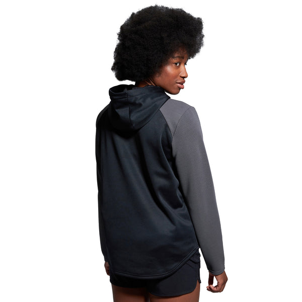 Photo of model wearing Canterbury Ladies Elite Training Hoody Black, back view