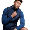 A photo of a model wearing the Canterbury Elite Microlight Gilet Navy.