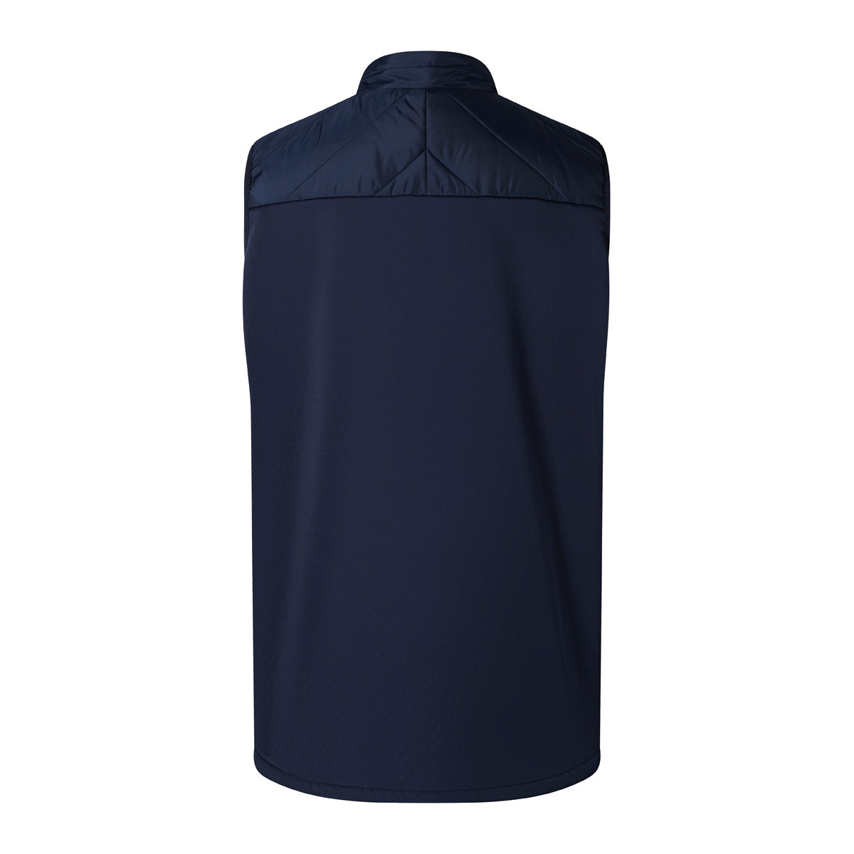 A photo of the Canterbury Elite Microlight Gilet Navy, back view