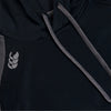 Photo of the Canterbury Elite Training Hoody Black, close up of neckline & laces