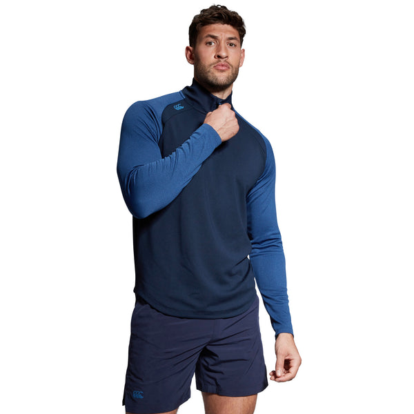 Photo of model wearing Canterbury Mens Elite First Layer in Navy, front