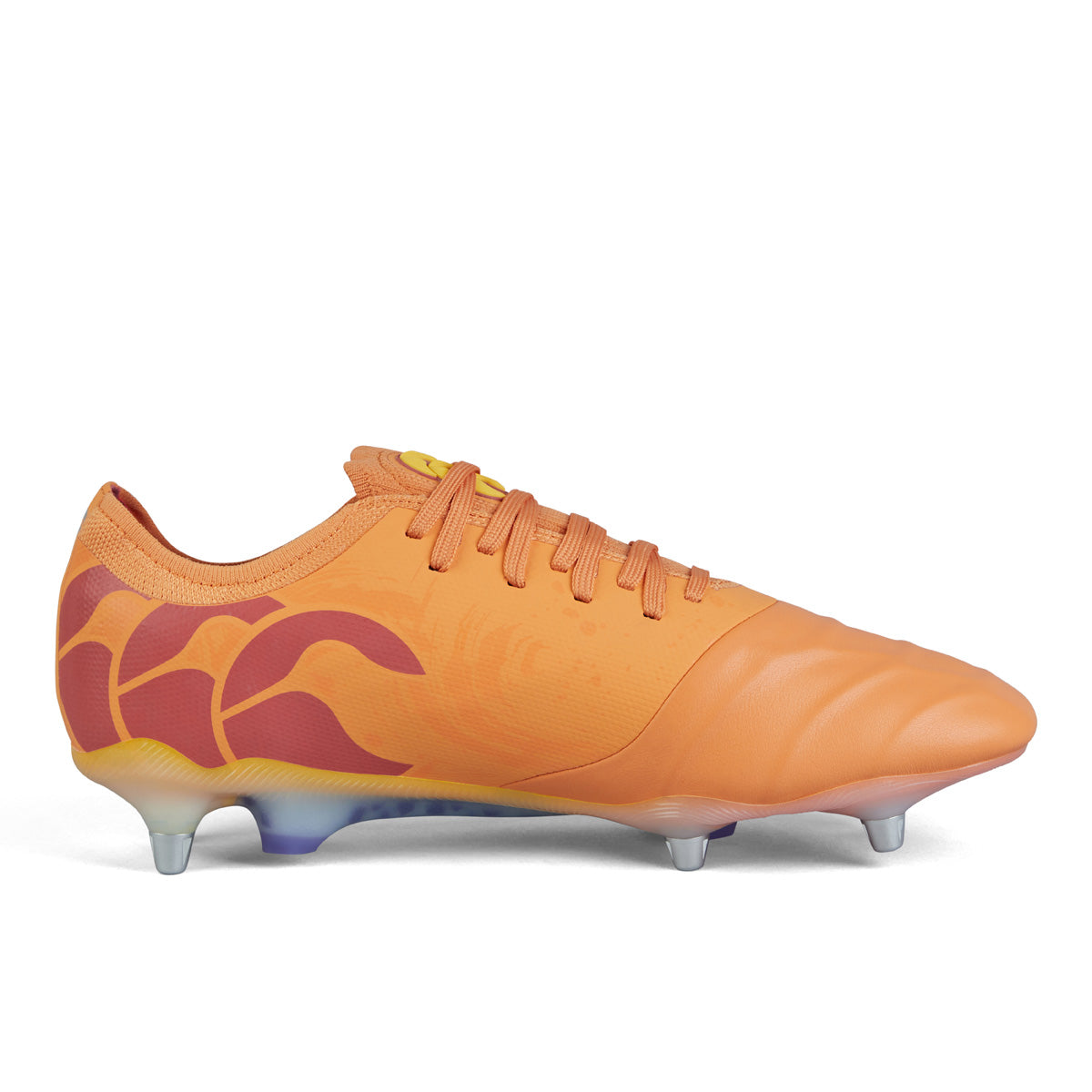 A photo of the Phoenix Genesis Elite SG Rugby Boot in Colour Orange, Inside Foot View