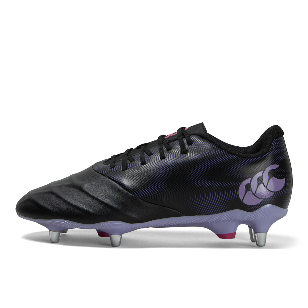 A phot of the Canterbury Phoenix Genesis Team SG Junior Boot in Black/Purple