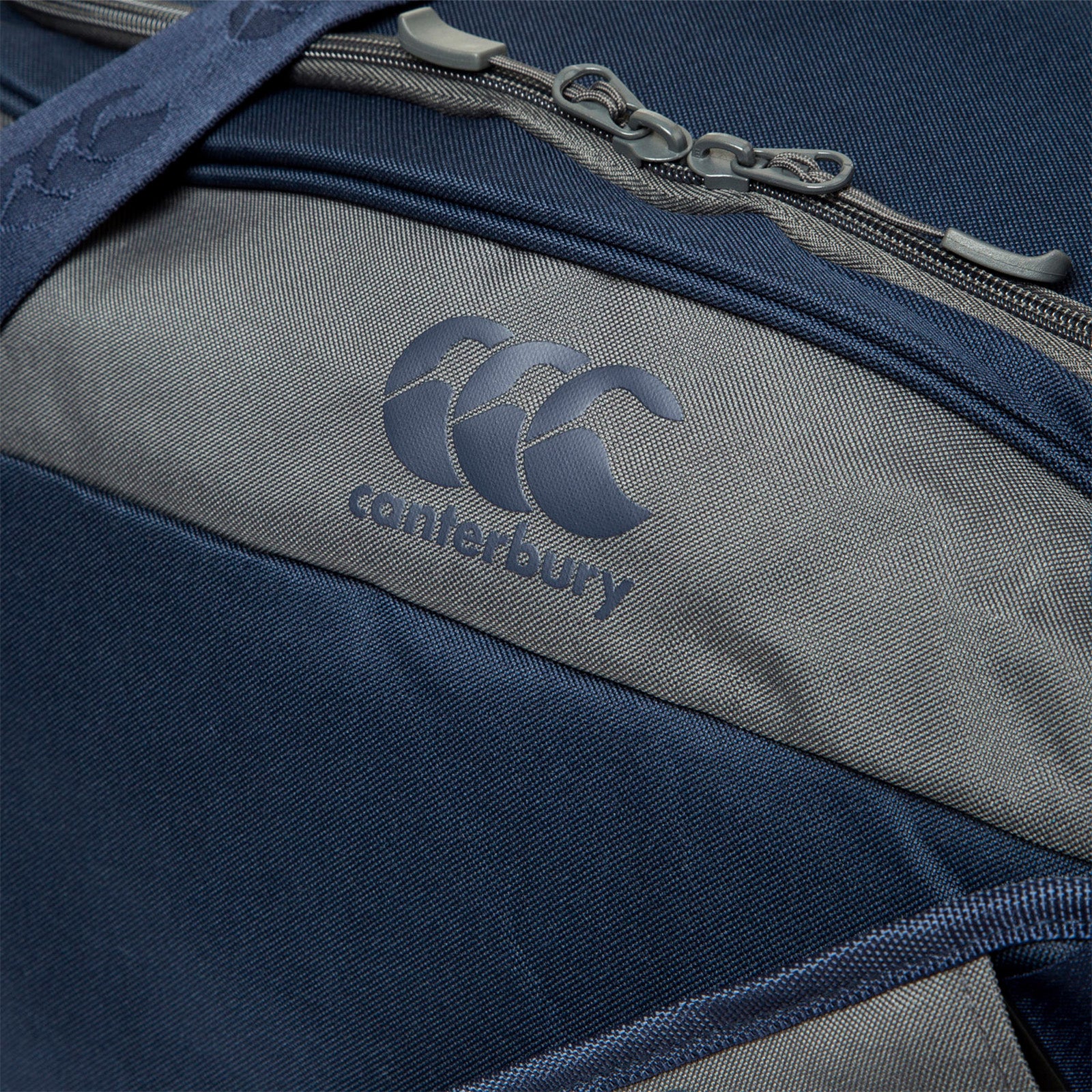 Photo of Canterbury Classic Holdall in Navy, close up of Canterbury logo & zip detail