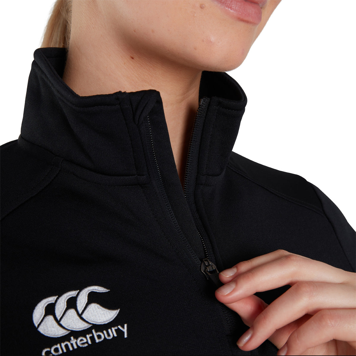 Canterbury Womens Club 1/4 Zip Mid Layer Training Top Black