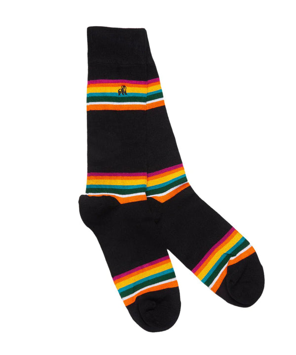 Swole Panda Black Bold Striped Socks