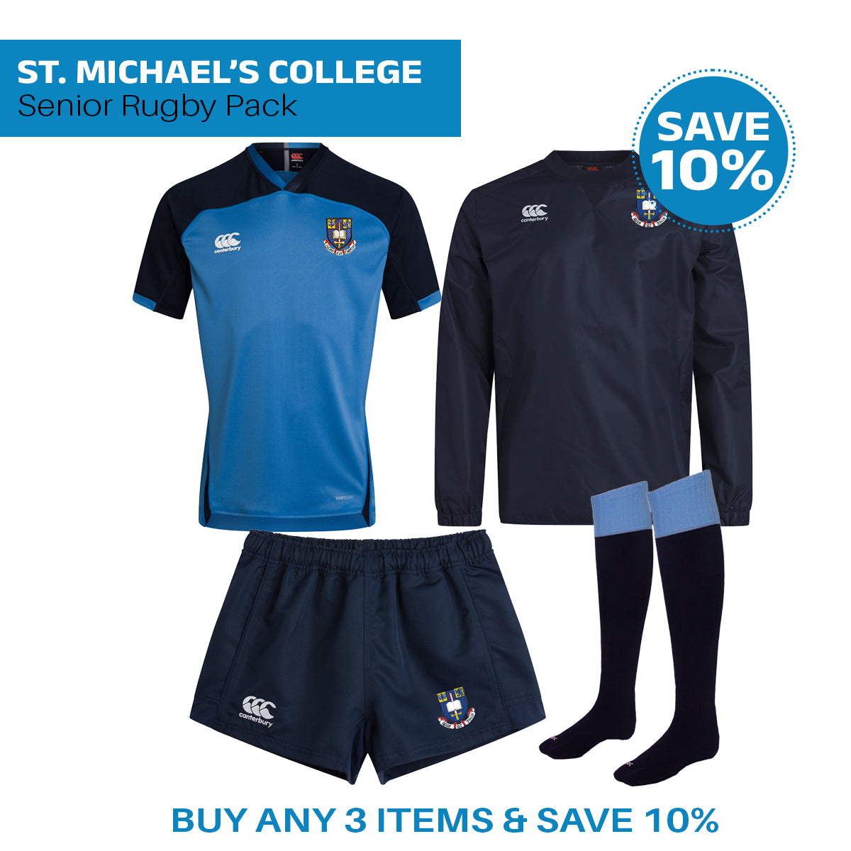 St. Michael's Senior Rugby Bundle Pack, Buy any 3 items & SAVE 10%