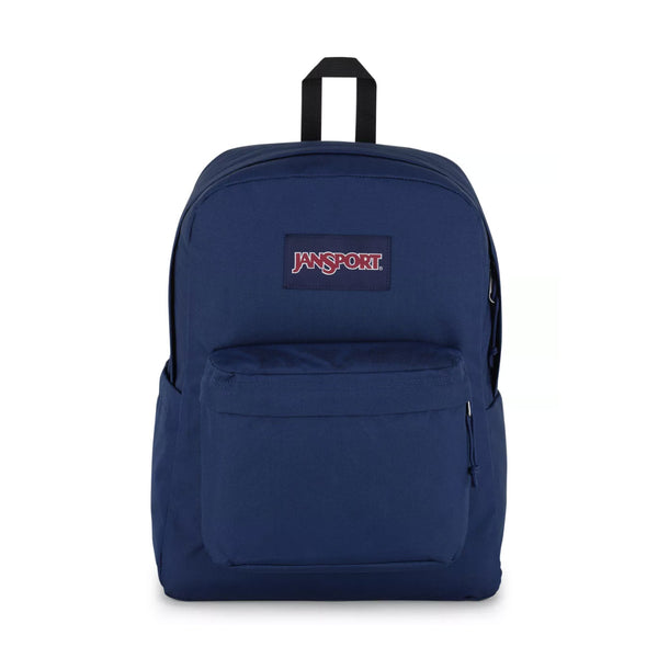 A front view photo of the JanSport SuperBreak Plus in Navy
