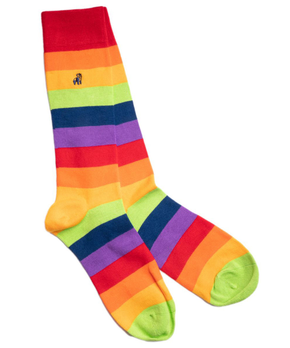 Swole Panda Pride Stripe Bamboo Sock