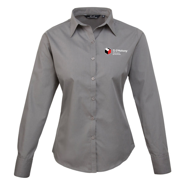 TJ O'Mahony PR300 Ladies Long Sleeve Poplin Blouse