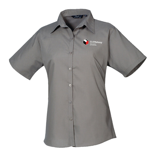 TJ O'Mahony PR302 Ladies Short Sleeve Poplin Blouse