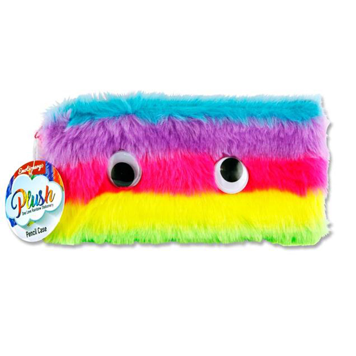 A photo of the Emotionery Plush Pencil Case in rainbow colours