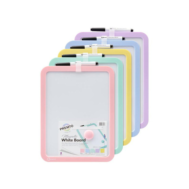 Premto Pastel Magnetic Dry Wipe Whiteboard With Dry Erase Marker