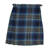 A photo of the Guardian Angels National School Kilt in tartan blue with green tones & white lines