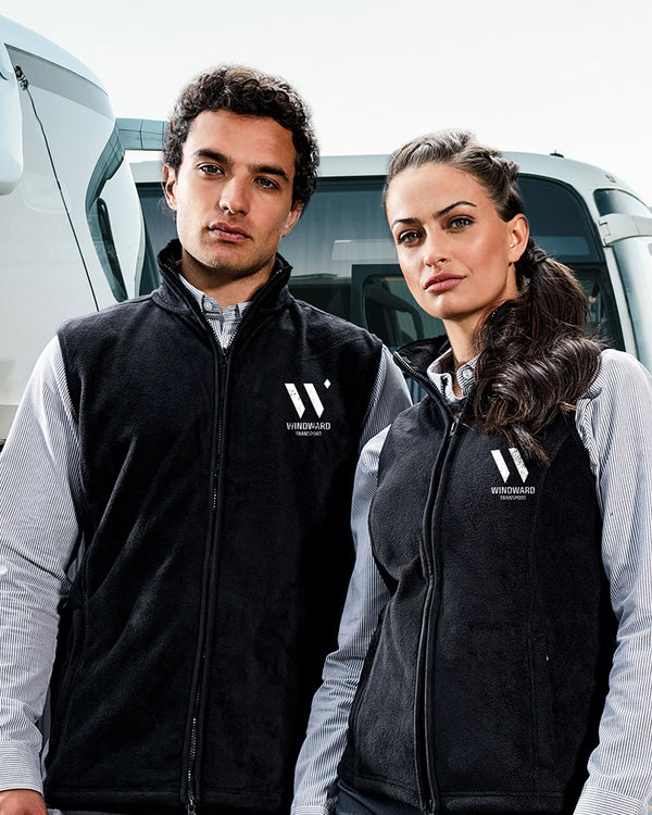 A banner photo of models wearing branded workwear for a Transport Company