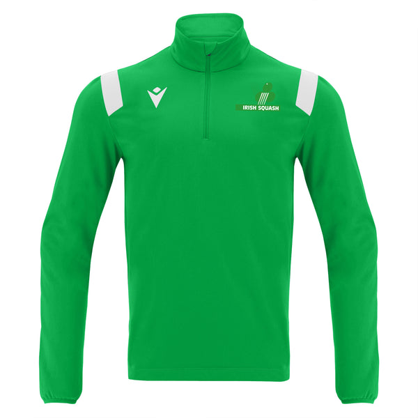 Photo of the Irish Squash 'Gange' 1/4 Zip Tracksuit Top Green, front view