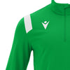 Photo of the Irish Squash 'Gange' 1/4 Zip Tracksuit Top Green, close up of a shoulder detail