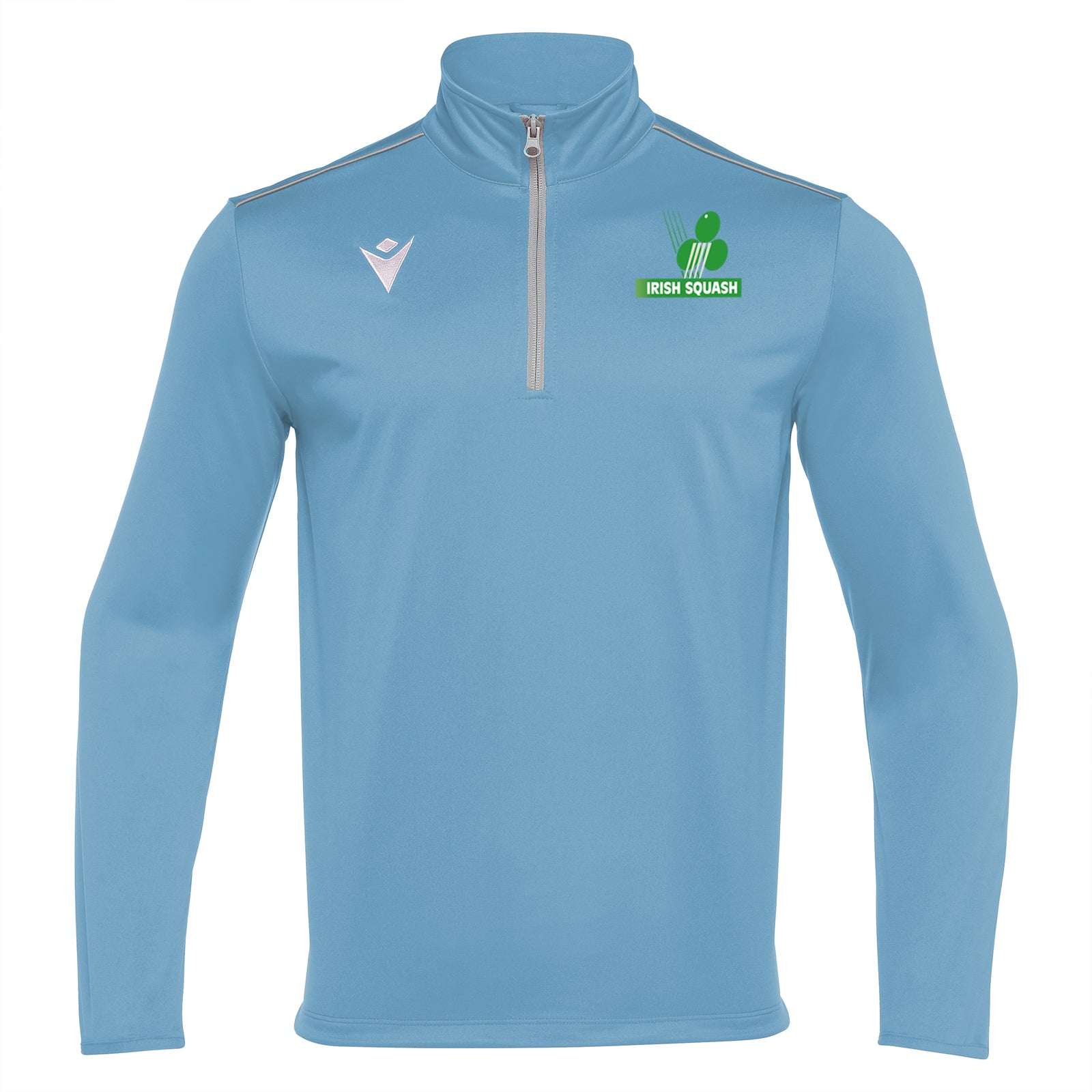 Photo of Irish Squash Men's 'Havel' 1/4 Zip Midlayer in colour Sky, front