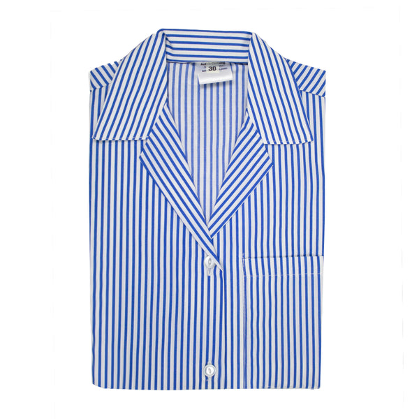 A photo of the Revere Collar Striped Blouse (1st-4th Year), in Blue & White stripes