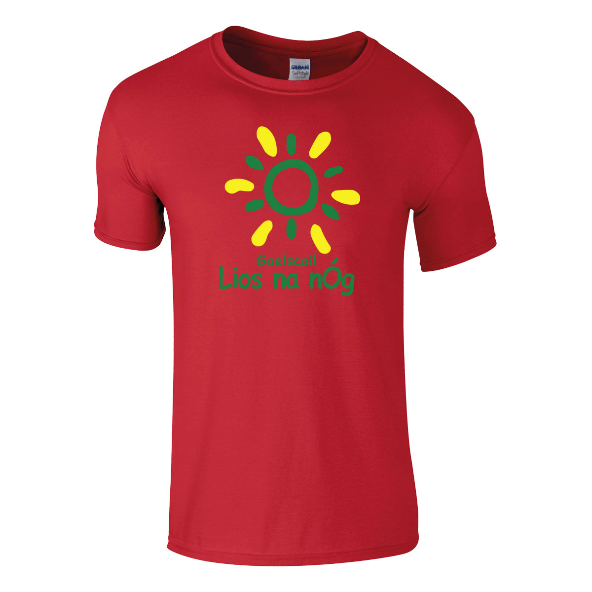 Photo of the Lios na nÓg Junior T-Shirt in Red, front view