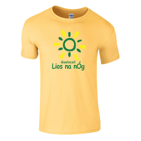 Photo of the Lios na nÓg Junior T-Shirt in Yellow, front view