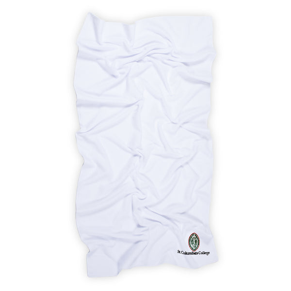 Photo of St. Columba's College Microfibre Gym Towel in White with embroidered School Crest