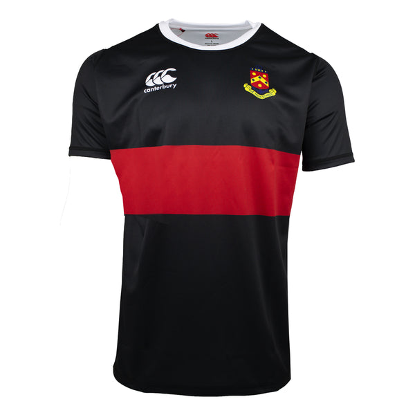 A photo of the The High School Boys' Rugby Jersey in Black & Red