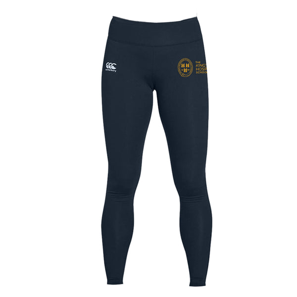 A photo of the King's Hospital Leggings with printed school crest on left hip