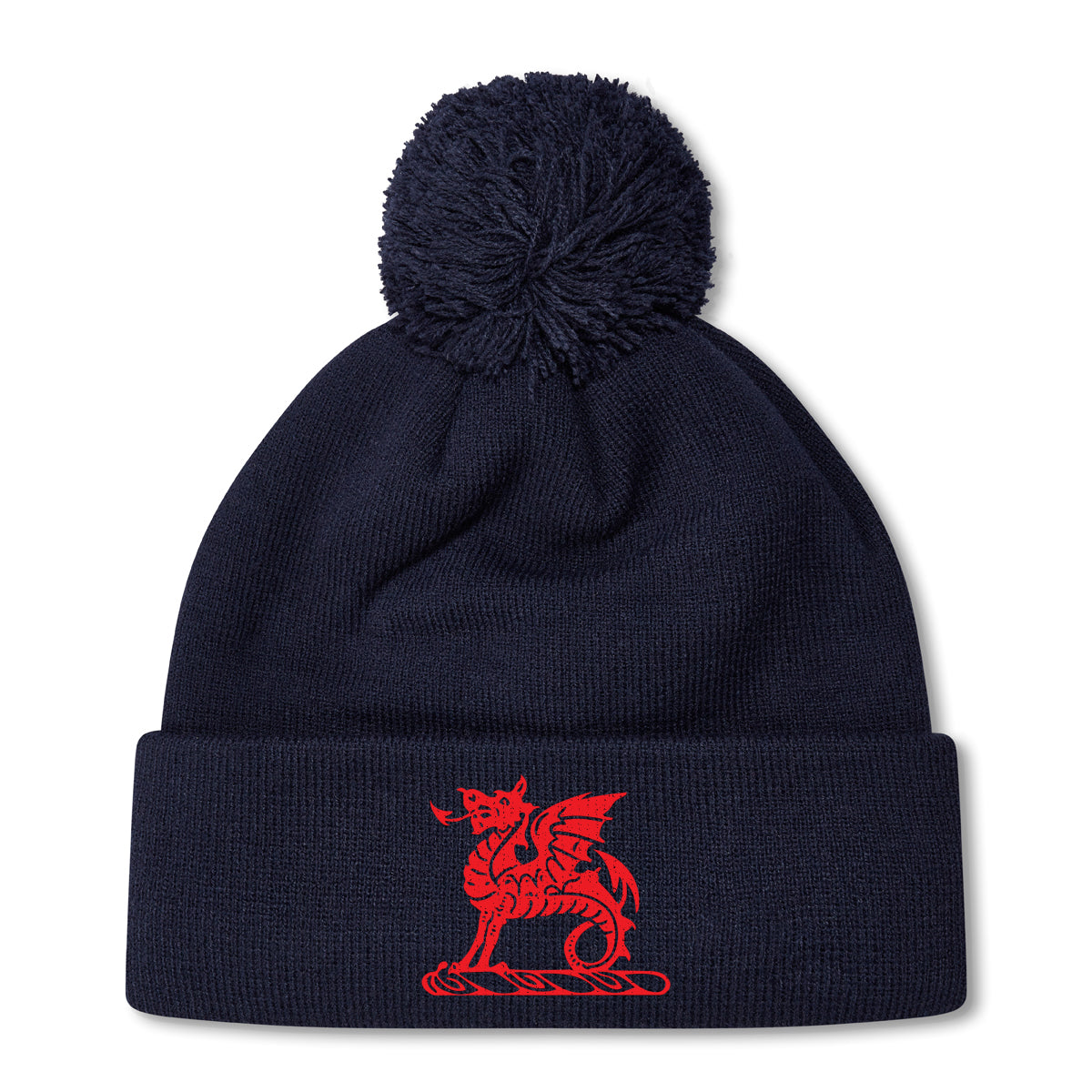 Navy blue Bobble Hat with Wesley College embroidered crest.