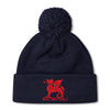 Navy blue Bobble Hat with Wesley College embroidered crest.