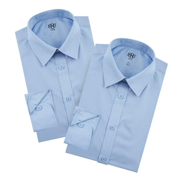 A Photo of the 1880 Girls' Blue Hard Collar Blouse (2 Pk)