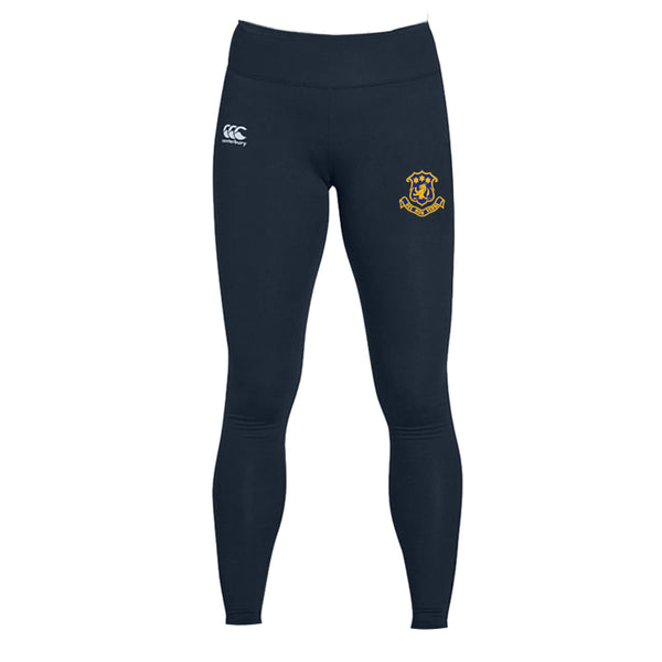A photo of the Wilson's Hospital Ladies Legging in Navy with school crest on left leg.