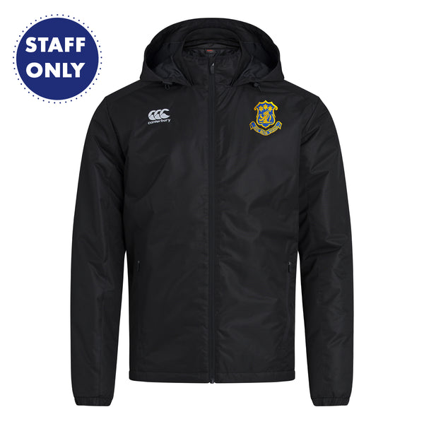 Pictured is the Wilsons Hospital Staff Stadium Jacket with embroidered school crest on left sleeve.