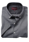 Brook Taverner Calgary Royal Oxford Short Sleeve Shirt in Grey