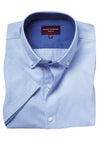 Brook Taverner Calgary Royal Oxford Short Sleeve Shirt in Sky Blue