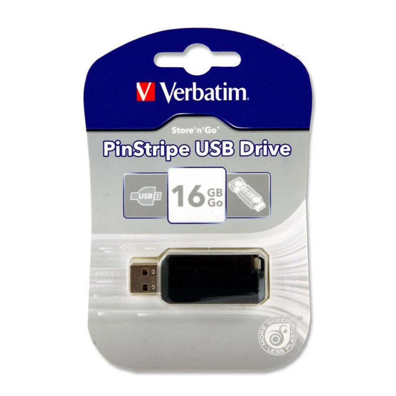 An image of the Verbatim Pinstripe USB Drive 16GB, available from Uniformity, your one-stop-shop for all your Back to School Stationery