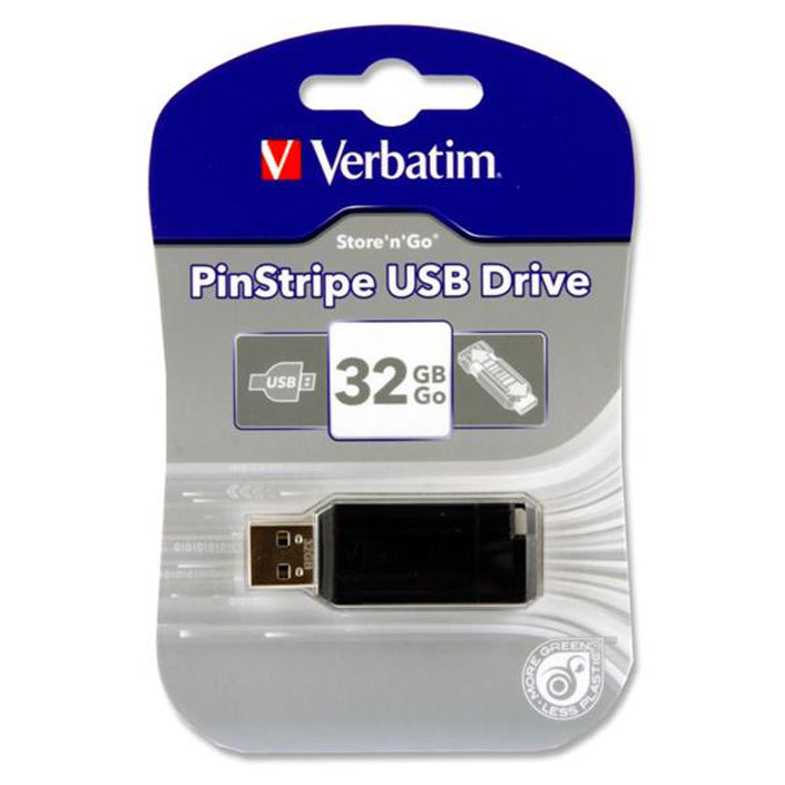 An image of the Verbatim Pinstripe USB Drive 32GB, available from Uniformity, your one-stop-shop for all your Back to School Stationery