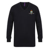 A photo of the Blackrock College RFC Pullover in Navy with club crest embroidered on front left chest.