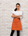Model wearing the Colours Collection Mid-Length Apron
