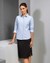 Ladies Cotton-Rich Oxford Stripes Shirt