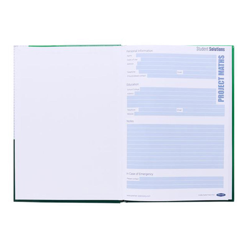 A picture of the Student Solutions A4 128pg Hardcover Math Book inside cover, available from Uniformity, your one-stop-shop for all your Back to School Stationery