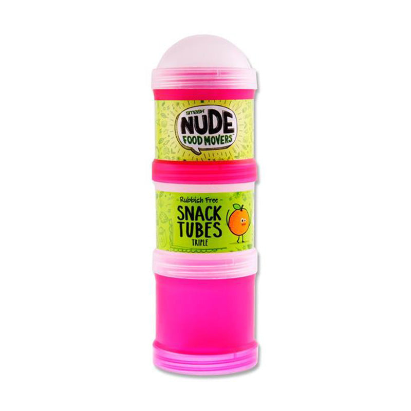 A picture of Smash Nude Food Snack Tube Triple in colour pink, available from Uniformity, your one-stop-shop for all your Back to School Lunch and School Stationery needs. 